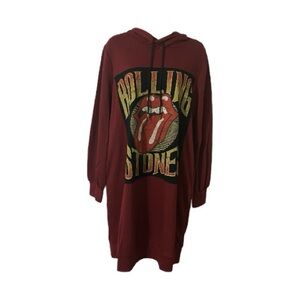 Rolling Stones UPCYCLED  Hoodie Dress size L